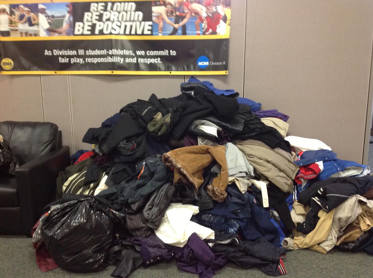 Elms College Athletics Donates Coats to Gray House in Springfield