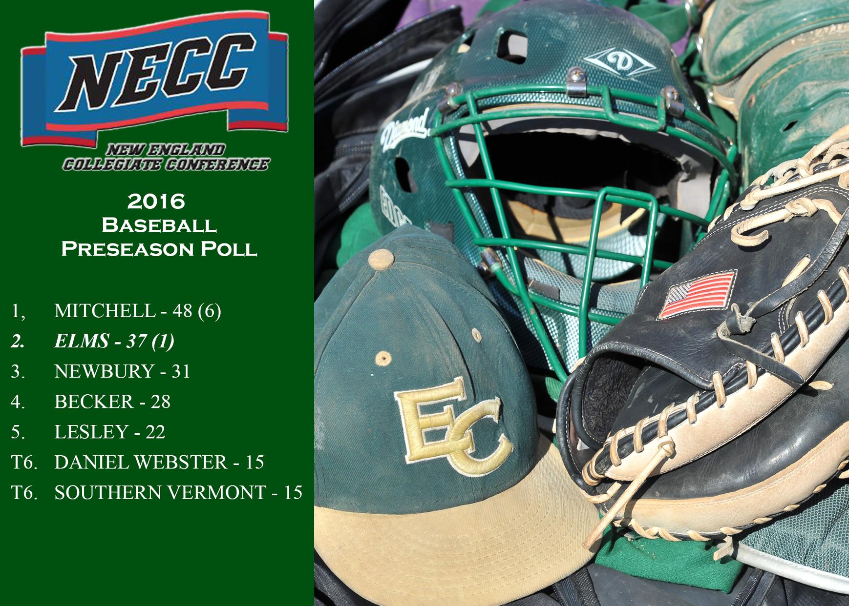 Baseball Voted Second in NECC Preseason Coaches' Poll