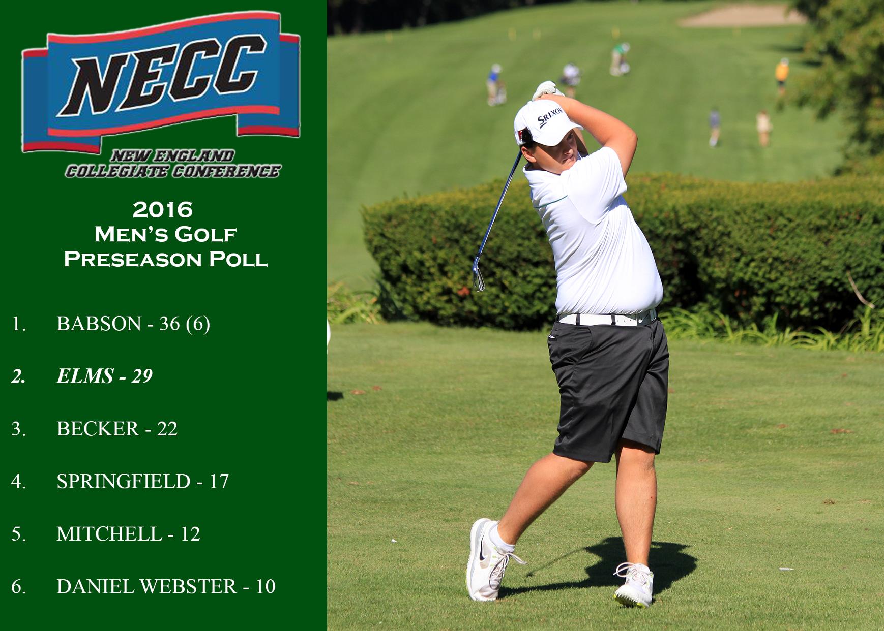 Men's Golf Lands Second in NECC Preseason Poll