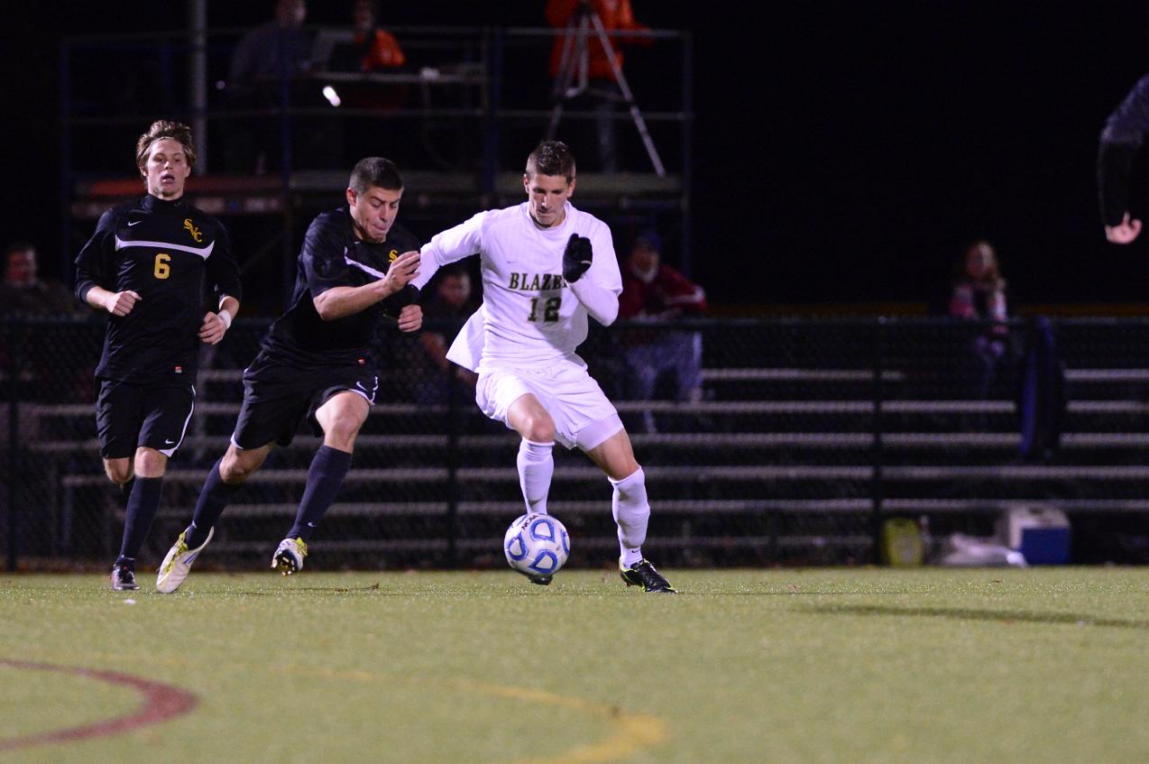 Adam O&rsquo;Grady Nets Hat Trick as Men&rsquo;s Soccer Downs Suffolk University, 4-1