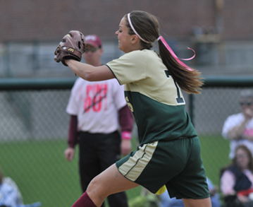 Softball Earns NECC Doubleheader Split With Lesley
