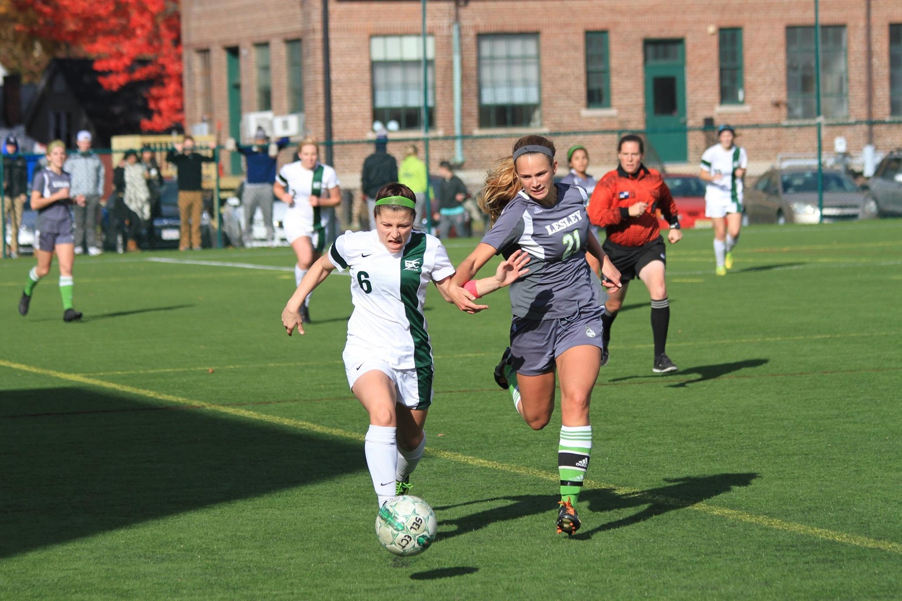 Lesley Outlasts Women's Soccer In NECC Action