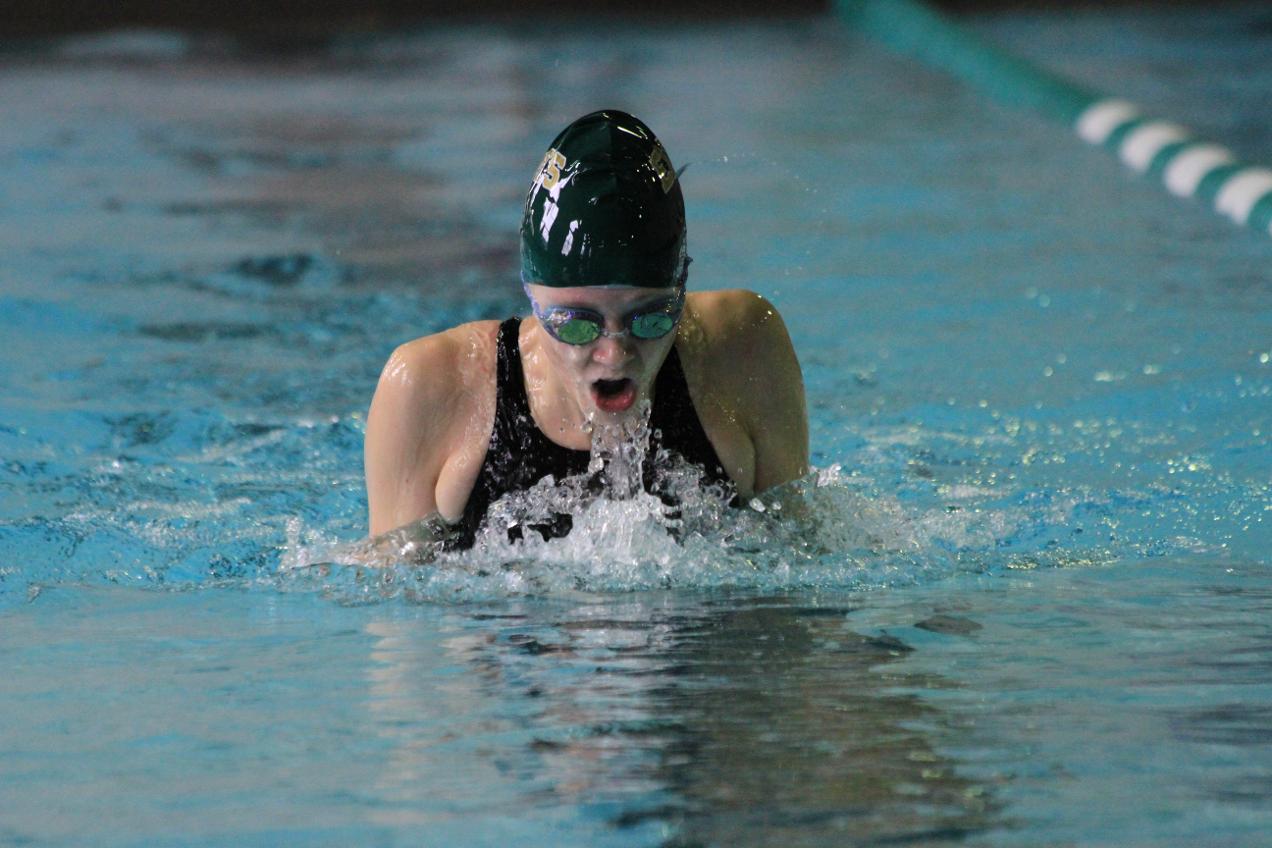 Women's Swimming Races Against Western New England